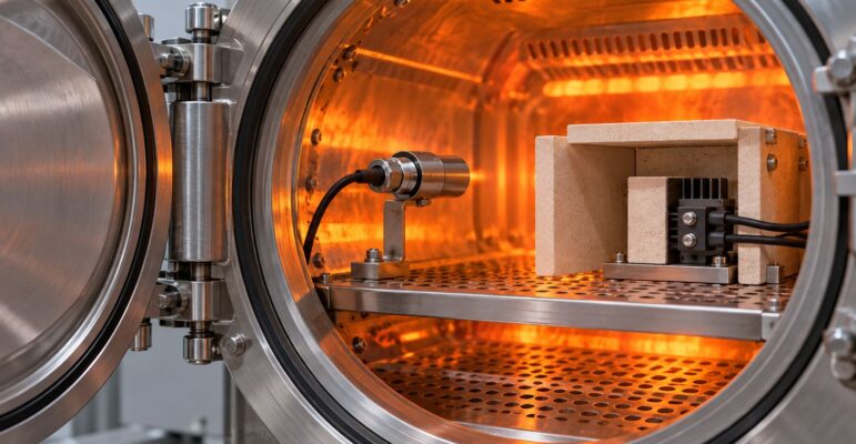 Illustration contextuelle d’un capteur alimenté dans une enceinte industrielle à haute température