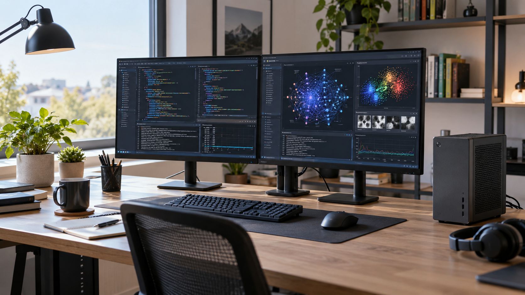 Poste de d&eacute;veloppement pr&ecirc;t &agrave; coder et &agrave; ex&eacute;cuter des mod&egrave;les d'intelligence artificielle en local.