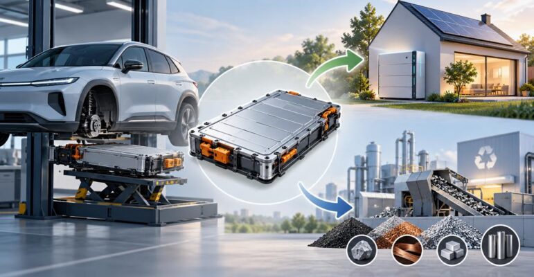 Batterie VE cycle de fin de vie