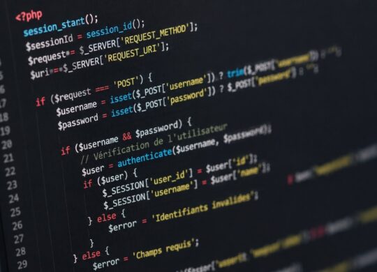Code PHP en gros plan