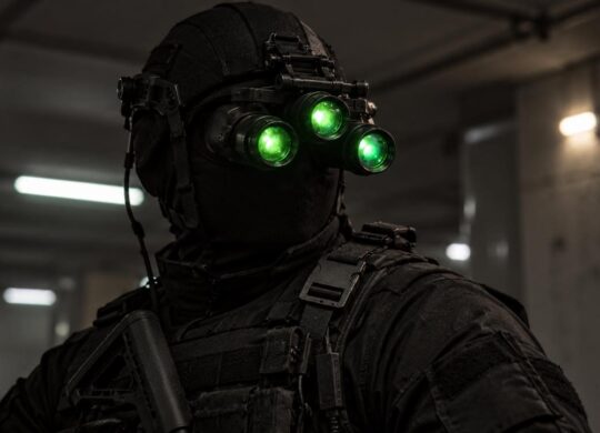 agent avec lunettes infra rouge