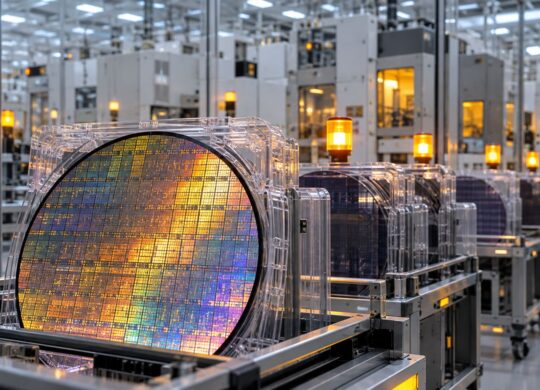 Plaquettes de silicium dans une usine de semi-conducteurs