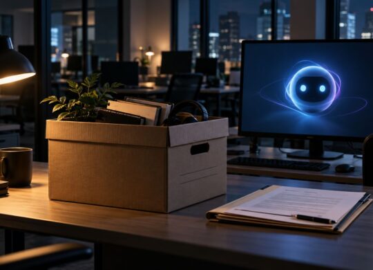 Bureau d’une entreprise de chatbot pendant une procédure de faillite