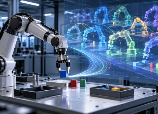 Un bras robotique entraîné par de nombreuses simulations numériques
