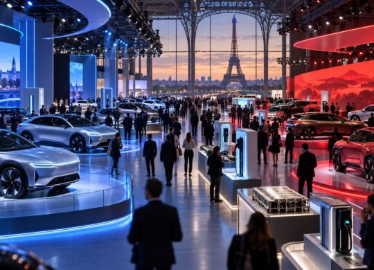 Hall conceptuel du Mondial de l’Auto entre constructeurs européens et chinois