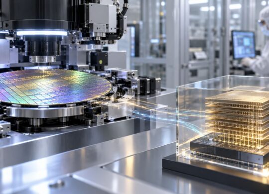 Wafer de silicium et pile conceptuelle de mémoire HBM